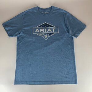 Ariat Blue Short Sleeve Crewneck Shirt Mens Large